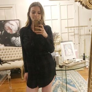 Plaid button down dress